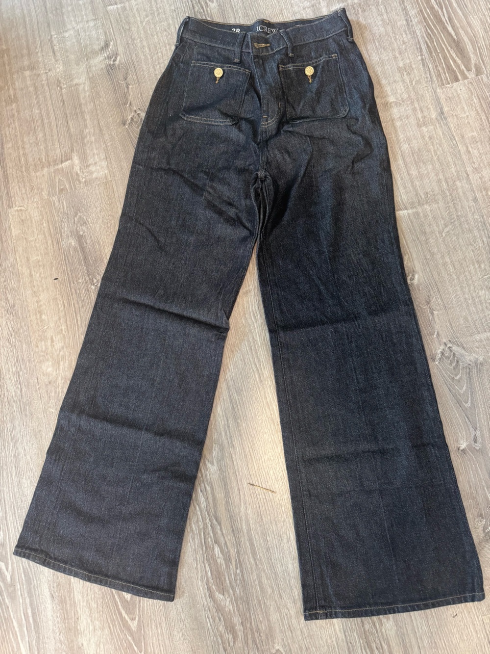 J. Crew Dark Indigo Wide-Leg Flare Jeans